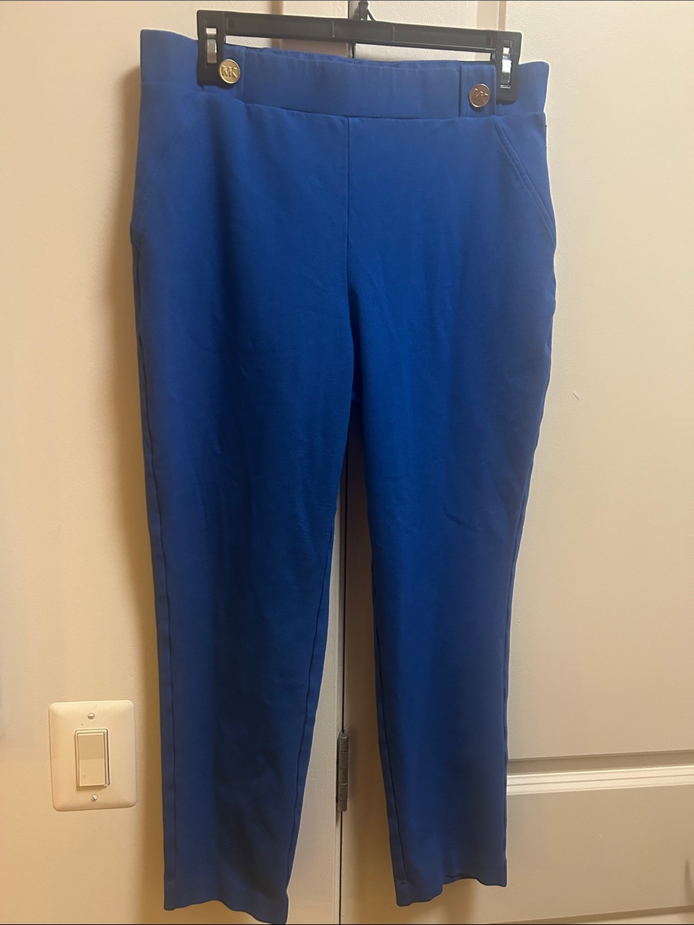 Michael Kors Blue Slim Stretch Ankle Trousers L